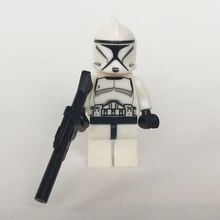 100 шт./лот Изготовленный под заказ в форме головы солдата-клона из белого цвета с оружием блок Compatiblelinglysw442 75000 75015 75016 детские игрушки