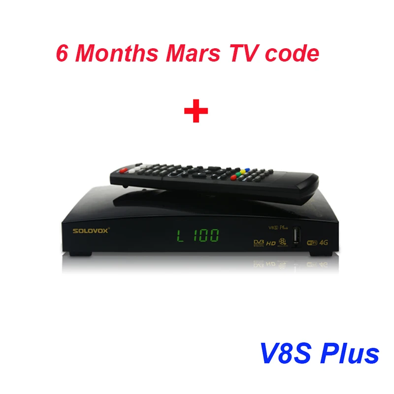 Подлинная SOLOVOX V8S Plus DVB-S2 цифровой спутниковый ресивер Поддержка Xtream IPTV USB Wifi Youtube USB Wifi Biss Key CCCAMD NEWCAMD - Цвет: Box with 6m Mars TV