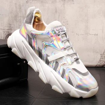 

New Fashion Men Mesh Breathable Hip hop Sneakers Outdoor Sports Casual Shoes Soft Lace Up Men Running Shoes Popular Men Loafers