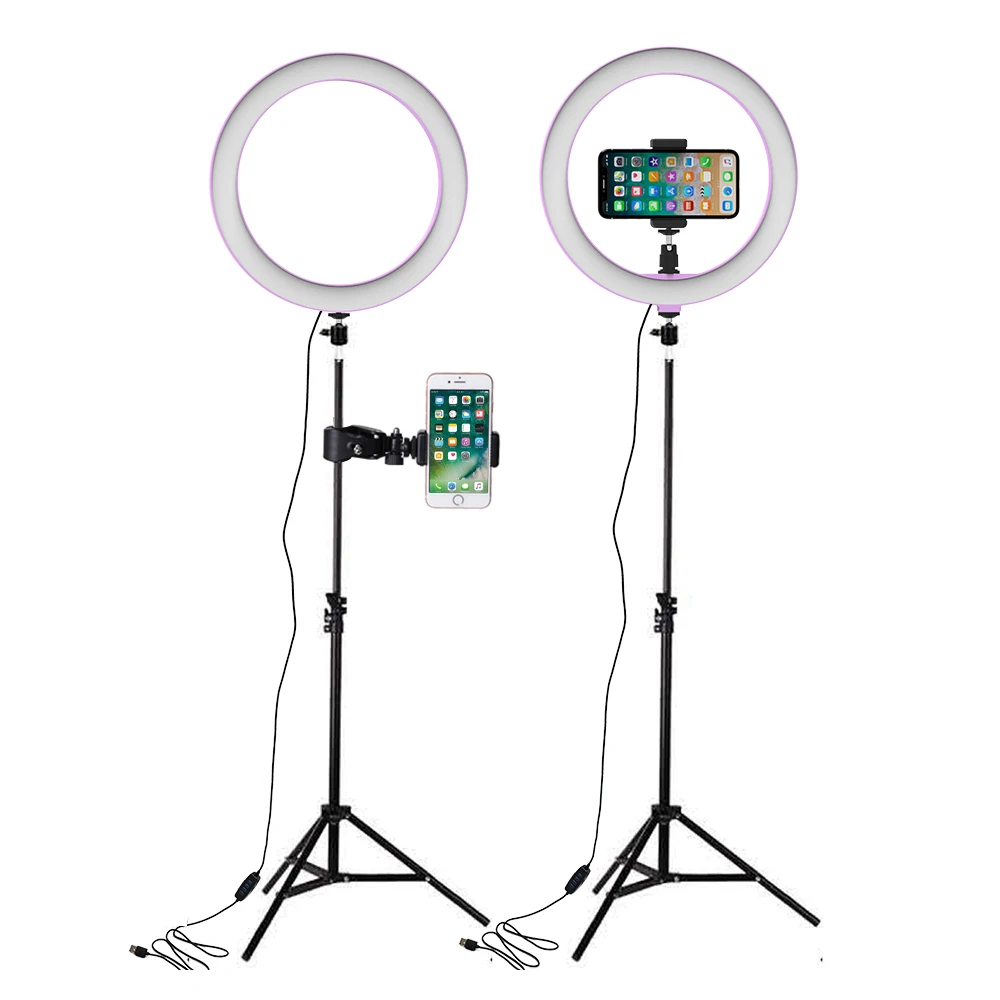 

LED Ring Light 26cm Annular Lamp Studio Photography Photo Fill Ring Lamp with 160cm Tripod for iphone Smartphone Makeup Selfie