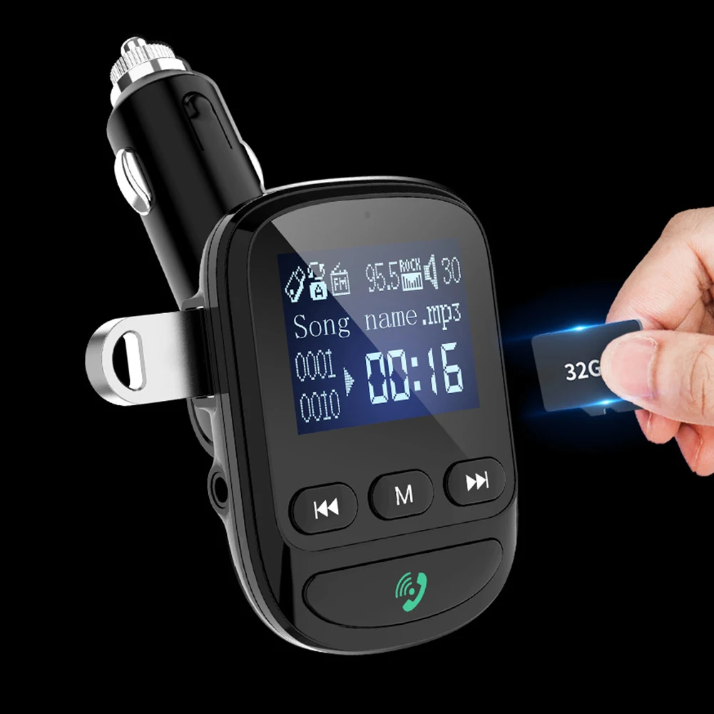 

Car MP3 Player Lossless Music Bluetooth 5.0 FM Transmitter Car Modulator with Voltage Detection Navigation Broadcast New