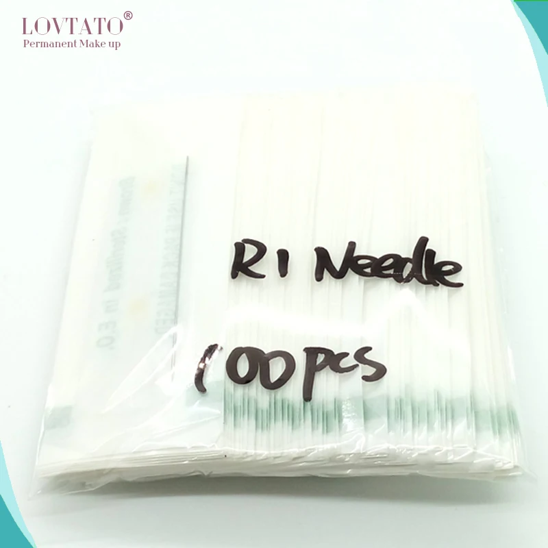 

Disposable Sterilized Professional Tattoo Needles 1RL For Tattoo Eyebrow Pen Machine Permanent Makeup Kit 100pcs PMU needles 1R