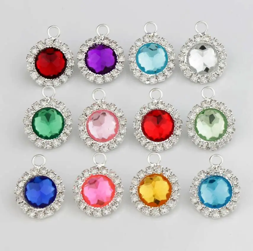 Birthstone Crystal 12 Months Birthstone Charms Pendants L1634 DIY
