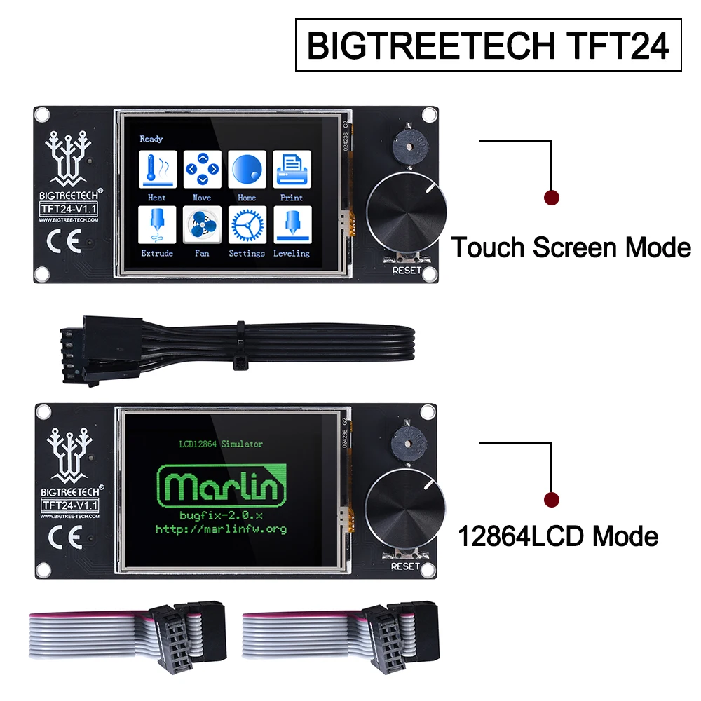 BIGTREETECH TFT24 V1.1 сенсорный экран дисплей совместимый 12864LCD 3d принтер части VS MKS 2,4 дюймов TFT для SKR V1.3 Ender-3 RAMPS