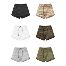 Новые мужские шорты для бега мужские s 2 в 1 спортивные мужские двухслойные быстросохнущие спортивные шорты для бега