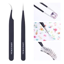 NICOLE дневник матовый черный из нержавеющей стали пинцет для наклеек Стразы пилинг для ногтей латексная жидкая лента лак инструмент для дизайна ногтей