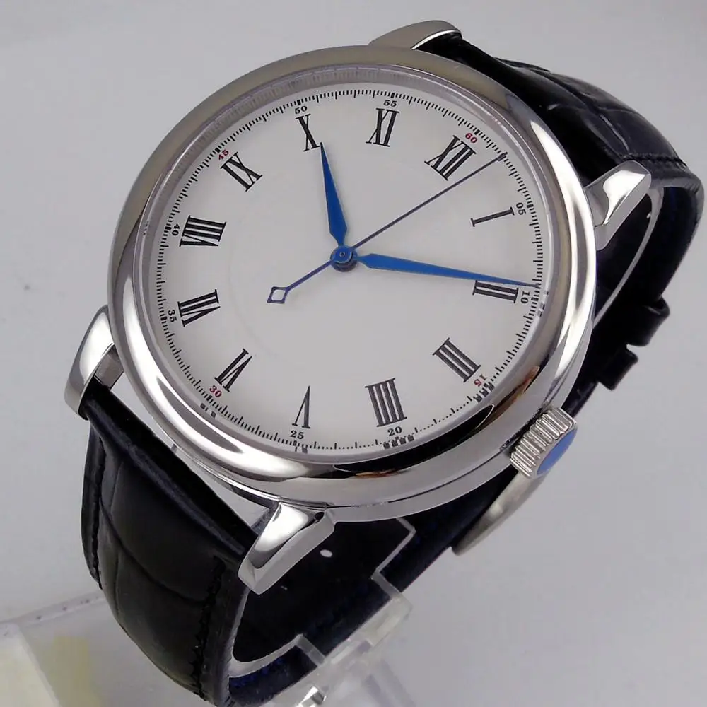 

40mm Debert white dial Roman blue hands rose gold case Automatic mens Watch