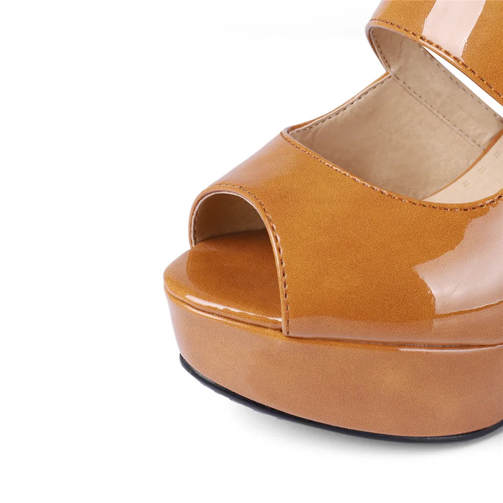 ASUMER/Модная Летняя женская обувь; Цвет черный, белый; женские босоножки на высоком каблуке и платформе с открытым носком, на молнии, с пряжкой; большие размеры 32-44