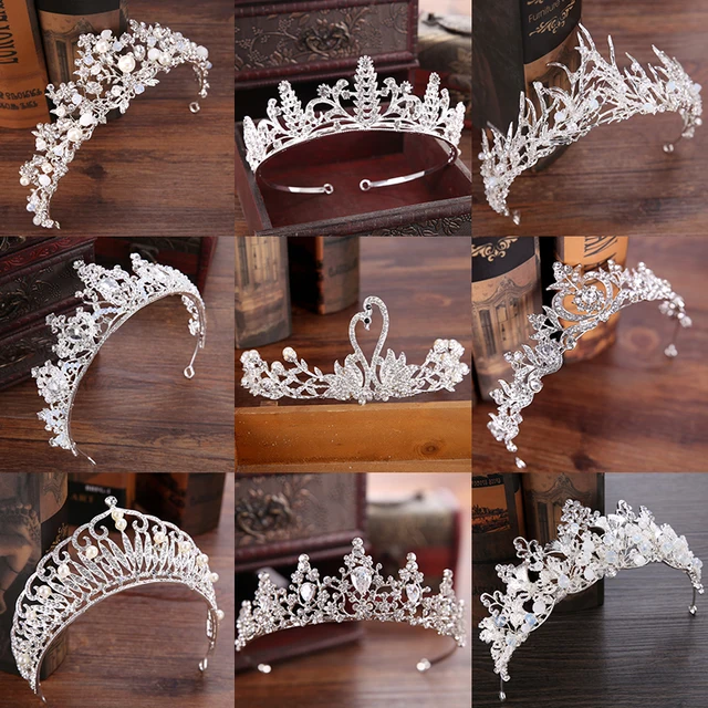 Special Price Diverse Silver Crystal Bride tiara Crown Fashion Pearl Queen Wedding Crown Headpiece Wedding Hair Jewelry Accessories Wholesale