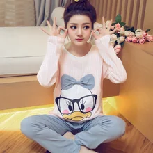 Pajamas for Pregnant Women Sleep Long sleeves Pullover Pyjamas Character Women breast-feeding lounge Pajama Set