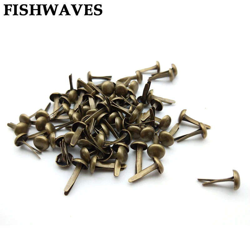 FISHWAVES 100 шт бронзовые винтажные металлические брады Diy Фотоальбом и поделки украшение, Скрапбукинг аксессуары Brads