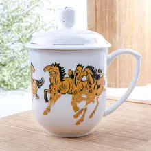 800 ml große kapazität Chinesischen traditionellen ziemlich malerei bestnote bone china tee tasse mit deckel keramiktasse kreative tasse