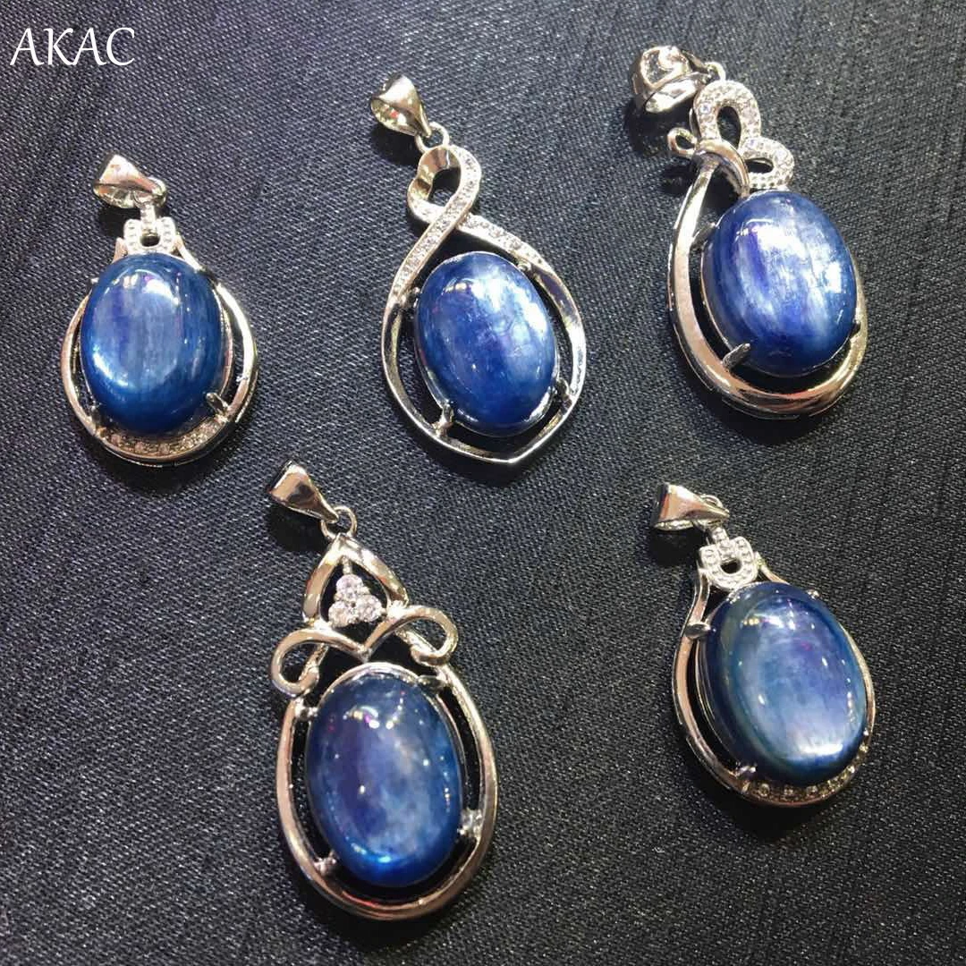 

AKAC approx10-11*15-18mm natural blue kyanite white copper pendant charms for jewelry making design send randomly