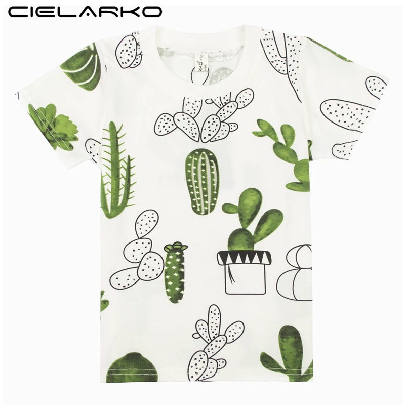 Cielarko/Обувь для мальчиков футболка детские базовые футболки мультфильм Кактус