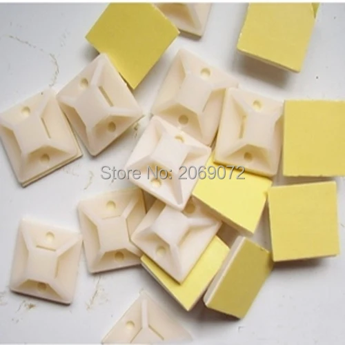 

100pcs 3/4" CABLE TIE MOUNTING BASE MOUNTS WIRE TIES ZIP MOUNT BASE(20*20)