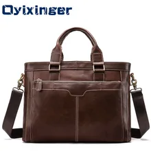 Кожаный портфель для ноутбука для мужчин Сумки из натуральной кожи мужские деловые ноутбуки сумка для Macbook Air 14 Xiaomi huawei lenovo acer Dell
