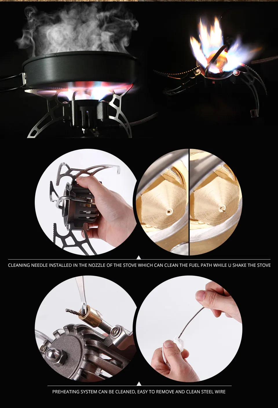  1000ml Big Capacity Outdoor Gasoline Stove Portable Camping Multi Fuel Stove