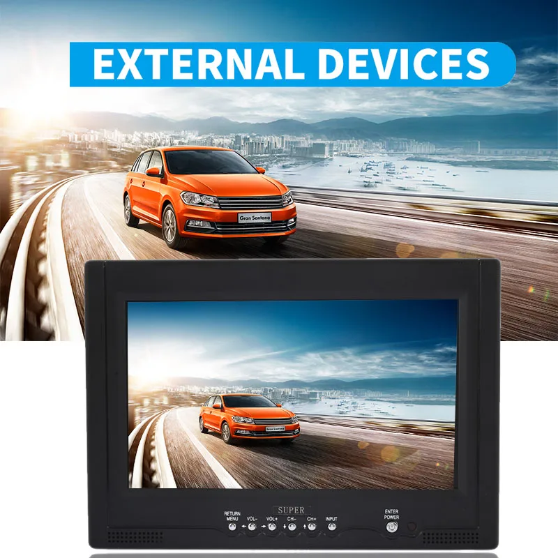 

VEHEMO 9inch NTSC Speaker TV Signal TV Car Monitor USB/SD Card Slot Car TV Screen Car Reverse Monitor
