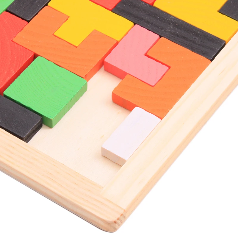 Красочные деревянные Tangram Логические головоломки игрушечные лошадки тетрис игры Дошкольное волшебство интеллектуал Развивающие детские