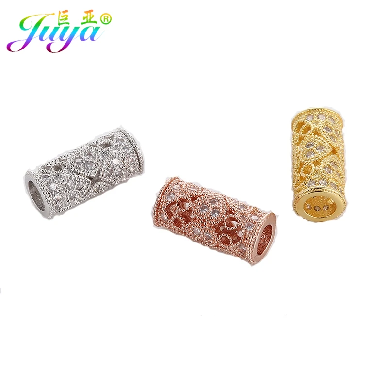 

Ali Moda Gold/Silver/Rose Gold Micro Pave Zircon Hollow Heart Pattern Metal Charm Beads For Women Beadwork Perles Jewelry Making