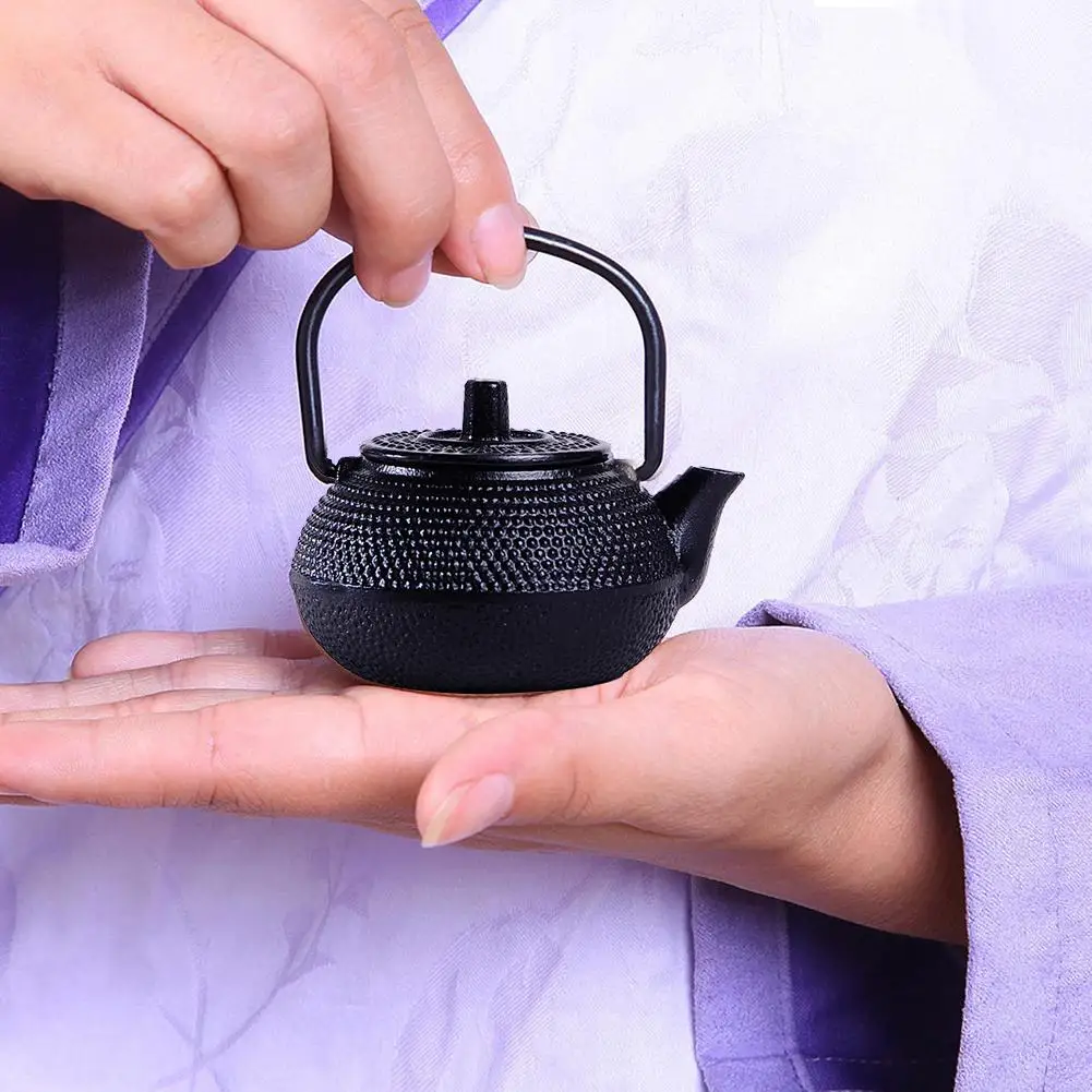 

50ml/300ml/800ml Black Mini Cast Iron Kettle Teapot Tea Set