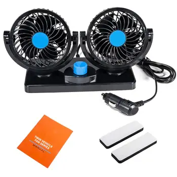 

Tirol Mini Dual Head Fan 360 Degree Adjustable two speeds Auto Fan 12V All-Round Car Fan Keep Air Cooling with Low Noise T22784a