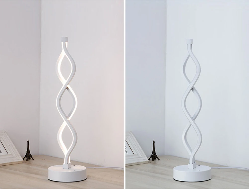 Candeeiro de Mesa Proteção para os Olhos Moderno Quarto Estudo Lâmpada Cabeceira Minimalista Acrílico Alumínio Eua - ue Plug 18 w Led 11 Moderno 18 w led candeeiro de mesa
