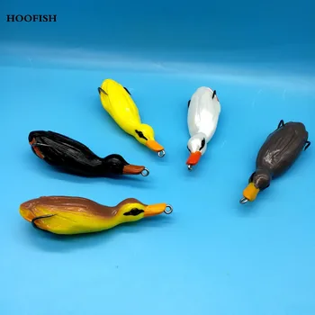 

HOOFISH 5PCS/LOT snakehead Pike Fishing Lure Artificial Bait 21.5g/9.5cm 5colors Lifelike 3D Ducks Soft Pla stic