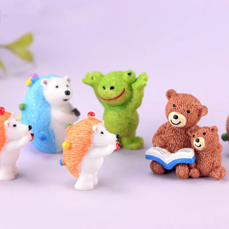 

Modeling Forest Animals Hedgehog Frog Bear Cartoon Anime Figure Home Ornaments DIY Creative Crafts Figma Key Chain Pendant Dolls