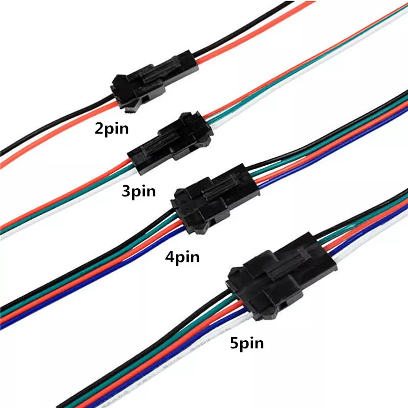 

JST SM 2Pin 3Pin 4Pin 5Pin Plug Male to Female Quick Wire Connector Cable Adapter Terminal 2/3/4/5 Way Easy Fit for led strip