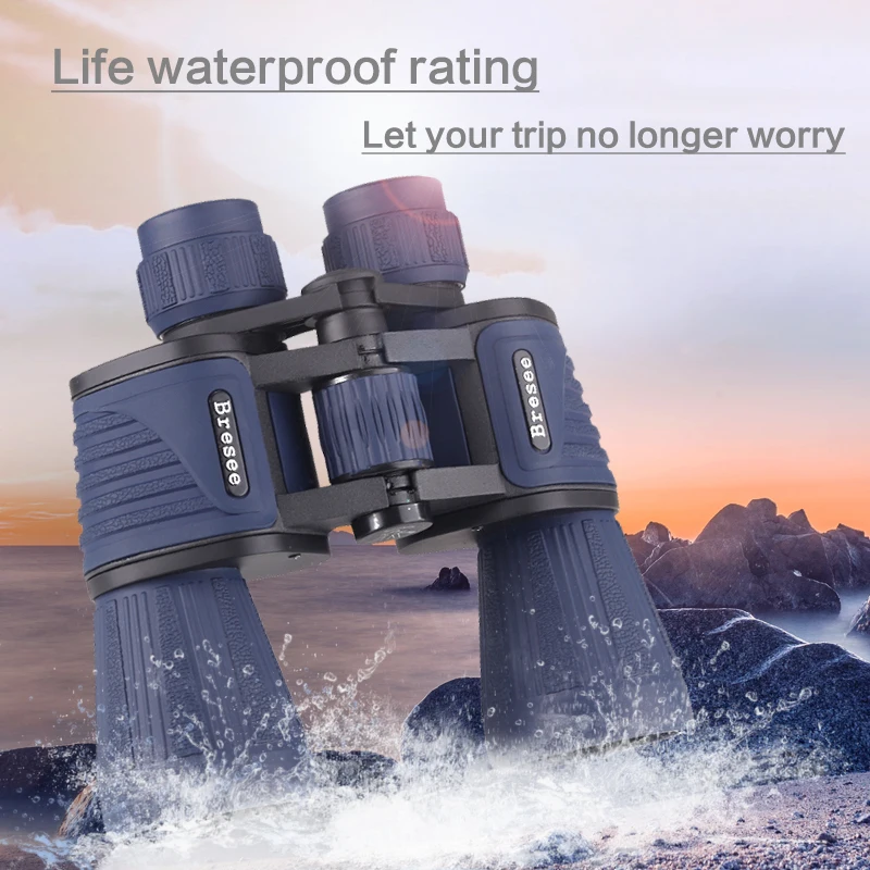 

10x50 High-power Hunting Binoculars Blue Military Quality Anti-skid Telescopes for Camping Hiking
