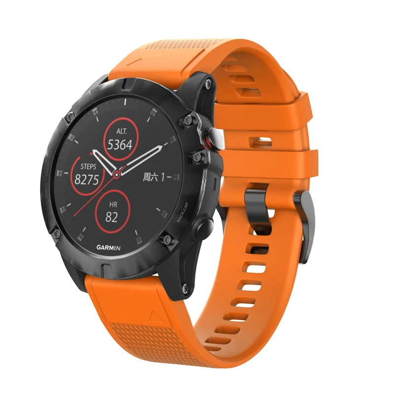 22 мм силиконовый ремешок для часов Ремешок Quick Release для Garmin Fenix 5 5X Plus NK-Shopping - Цвет: Оранжевый