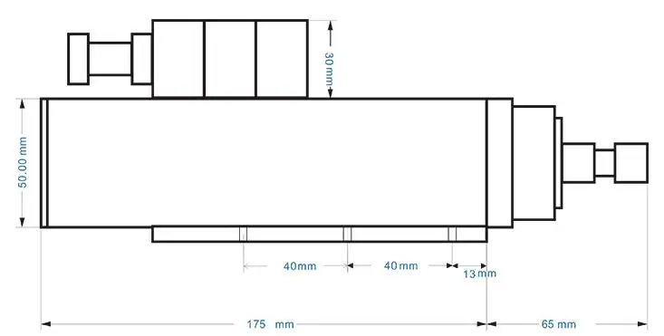 0.7kw air cooled spindle size