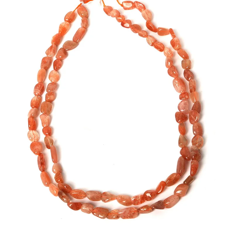 Approx 43pcs 7-11mm Natural Stone Beads Strawberry Quartz Straight Hole Chip Beads 38cm/str For Jewelry Making Bracelet Necklace