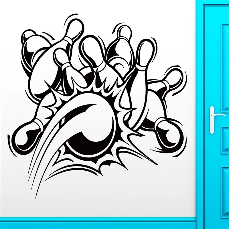 Wall Sticker Vinyl Decal Bowling Entertainment Skittle Fun Enjoy Decor