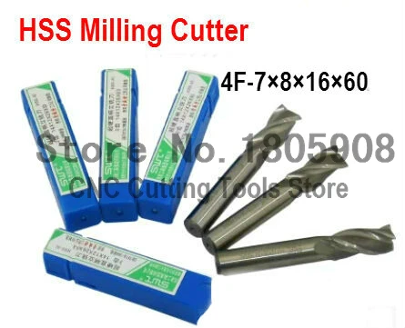 

Free shipping 5pcs 7.0mm 4 Flute HSS & Extended Aluminium End Mill Cutter CNC Bit Milling Machinery tools Cutting tools.