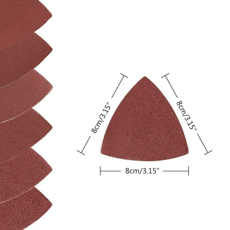 10 Pcs Triangle Grinder Sandpaper Pad 80mm Polishing Abrasive Paper Grit 40-800