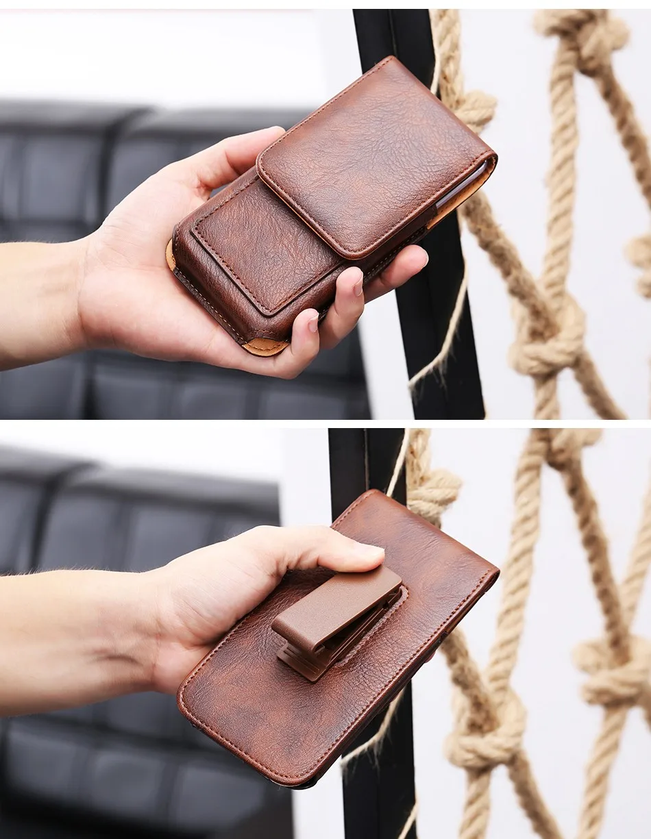 Pouch Cover for iphone 12 Mini 12 pro Max Waist Bag Belt Clip Holster for iphone 11 Pro XS Max XR X SE 6S 8 7 Plus Leather Case iphone 7 waterproof case