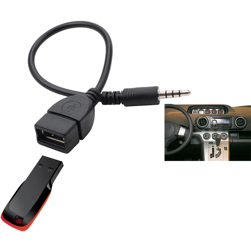 

3.5mm Male To USB Female Cable Audio Jack AUX USB Plug Audio Converter Cable