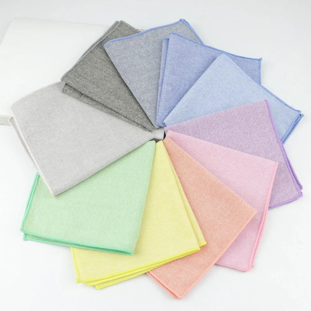 Handkerchief Scarves Vintage Cotton Solid Color Hankies Men's Pocket Square Handkerchiefs