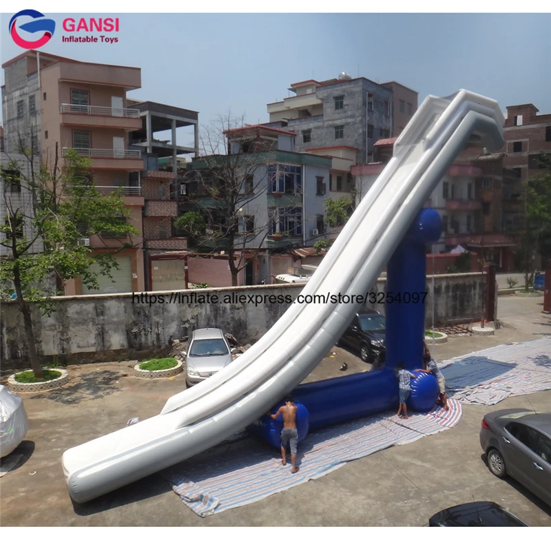 Коммерческая плавающая водная надувная яхта горка для лодки|water slide|floating water