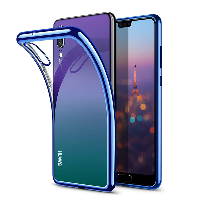

Soft TPU Case For Huawei P30 P20 P10 Mate 20 10 Pro Lite Plating Transparent Phone Cover For Huawei Nova 3e 3 P Smart Case Coque