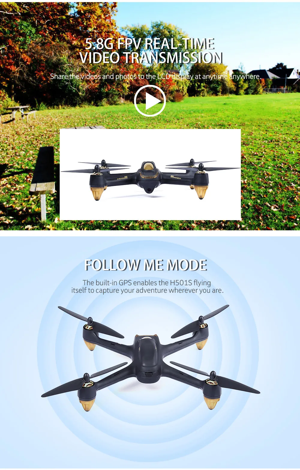 Hubsan H501S X4 RC дроны 5,8G FPV Бесщеточный с 1080P HD камерой gps RC Квадрокоптер переключатель дистанционного управления Дрон вертолет