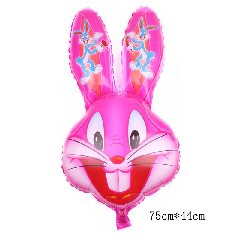 HDBFH новые Мультяшные головы кролика алюминиевые воздушные шары Детские праздничные декоративные шары - Цвет: pink
