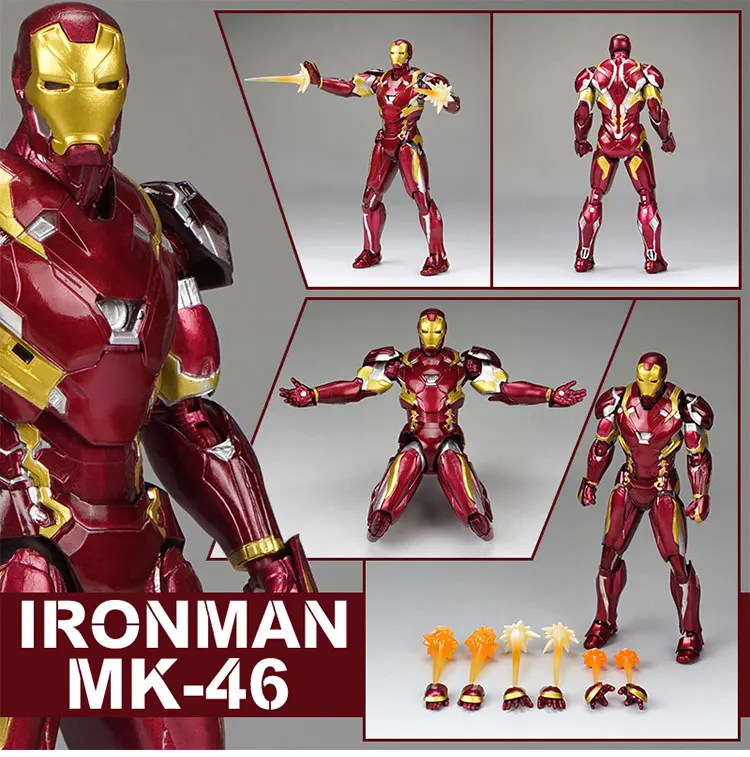 

SHFiguarts SHF Ironman MK46 in Marvel Avengers Captain American Civil War Action Figures Toys for Christmas Birthday Gift