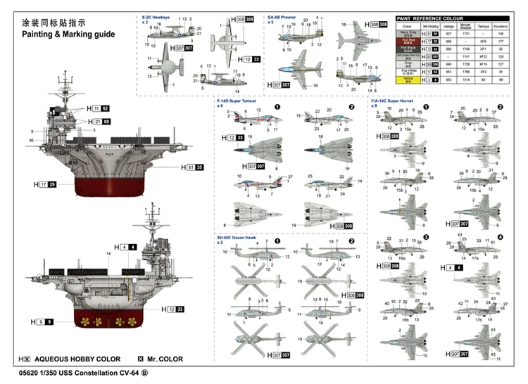 Сборки модели труба модель 1/350 US Созвездие CV-64 военный корабль игрушки