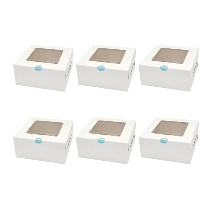 

25pcs Baking Boxes Muffin Paper Four Compartment Eco-Friendly Cupcake Boxes Storage Boexes Containers for Home Cake Dessert Shop