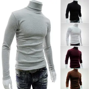 

2017 New Autumn Brand Casual men winter pullover Sweater Turtleneck Solid Slim Fit Knitting Mens Long Sleeve Pullovers Sweaters5