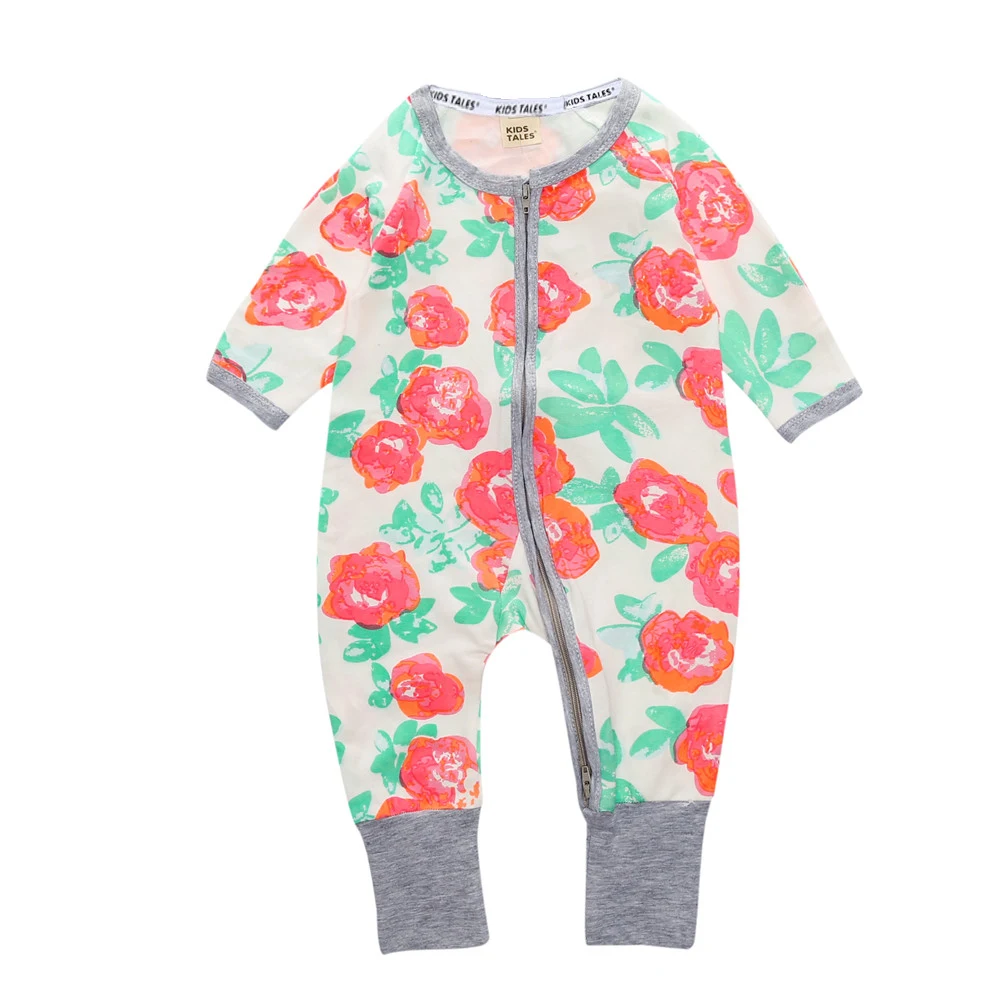 Детский комбинезон с длинным рукавом цветочным принтом|infant romper|baby girl rompernewborn baby boy