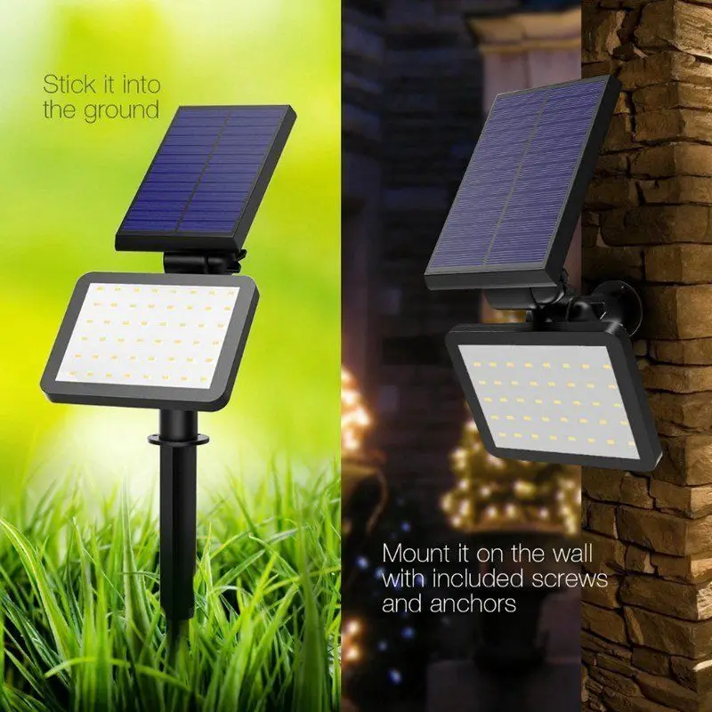 

48leds 2in1 Waterproof Solar Power Lamp Spotlight Wall Lamp 5 modes Led Outdoor Light Garden Landscape Security Lawn/Wall Light